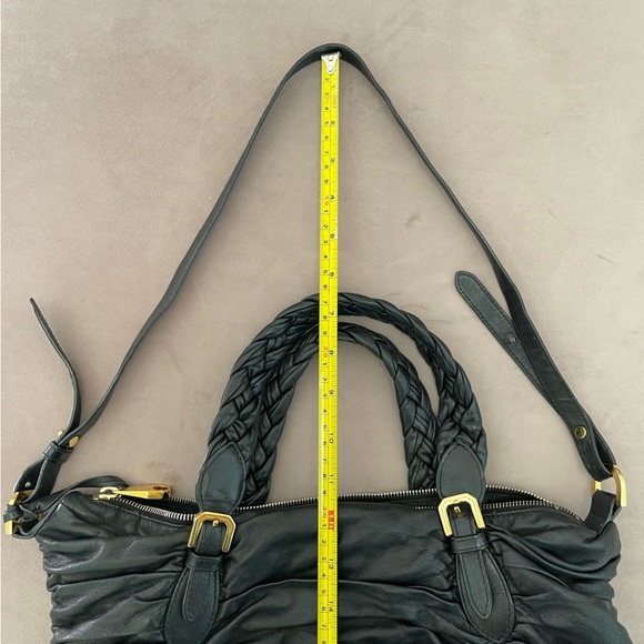 Bally Black Leather Ruched Handbag - Picture 14 of 16